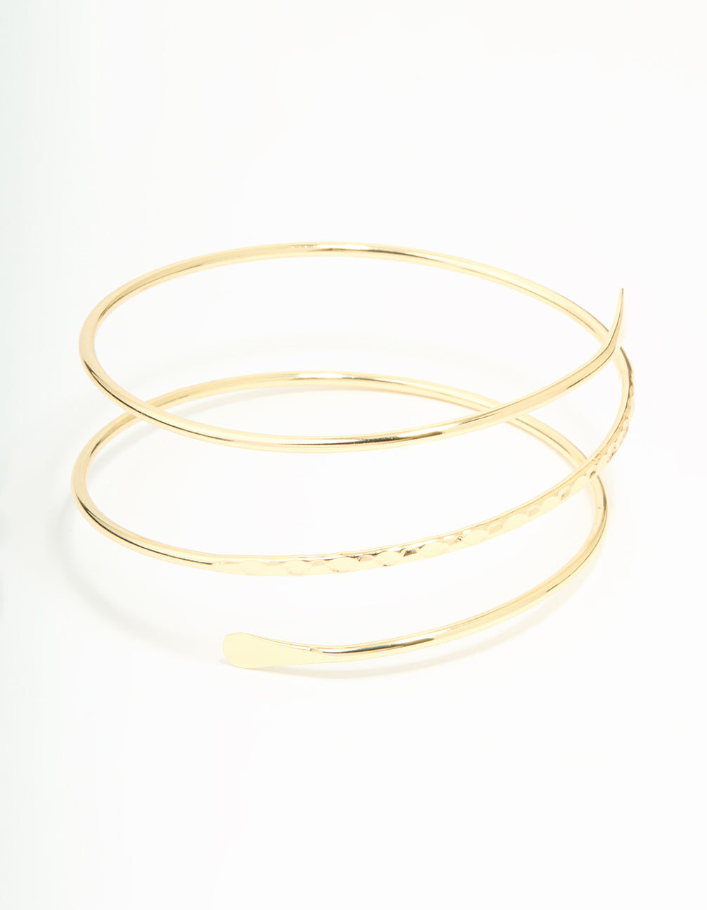 Gold Plated Textured Wrap Arm Cuff