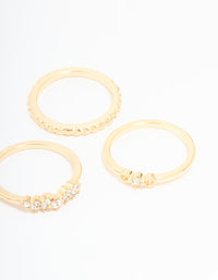 Gold Plated Diamante Rings 5-Pack - link has visual effect only