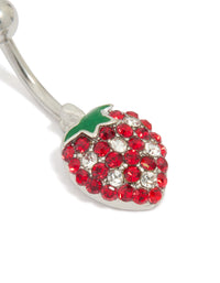Surgical Steel Diamante Strawberry Drop Belly Bar - link has visual effect only