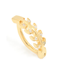 Gold Plated Surgical Steel Leaf Curve Belly Ring - link has visual effect only