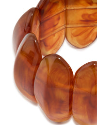 Brown Acrylic Resin Swirl Stretch Bracelet - link has visual effect only