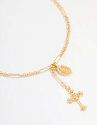 Gold Plated Vintage Cross Y-Necklace - link has visual effect only