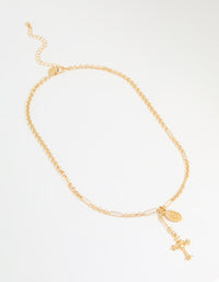 Gold Plated Vintage Cross Y-Necklace - link has visual effect only