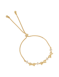 Gold Plated Cubic Zirconia Bow Toggle Bracelet - link has visual effect only