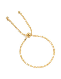 Gold Plated Link Chain Toggle Bracelet - link has visual effect only