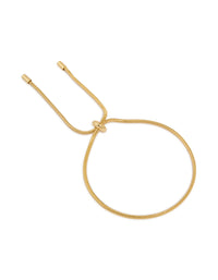 Gold Plated Plain Twisted Chain Toggle Bracelet - link has visual effect only