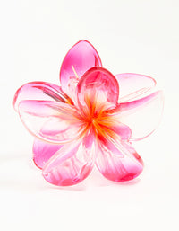 Pink & Orange Frangipani Ombre Tropical Claw Clip - link has visual effect only