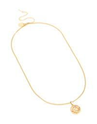 Waterproof Gold Plated Stainless Steel Cancer Circle Zodiac Sign Necklace - link has visual effect only