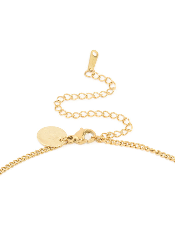 Waterproof Gold Plated Stainless Steel Circle Leo  Zodiac Sign Necklace