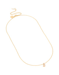 Waterproof Gold Plated Stainless Steel Cubic Zirconia Mini Pavé Letter J Necklace - link has visual effect only