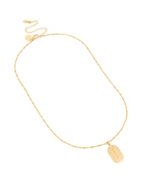 Waterproof Gold Plated Stainless Steel Libra Tab Necklace - link has visual effect only