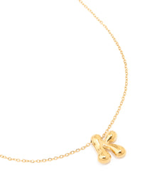 Waterproof Gold Plated Stainless Steel Large Bubble Letter K Necklace - link has visual effect only