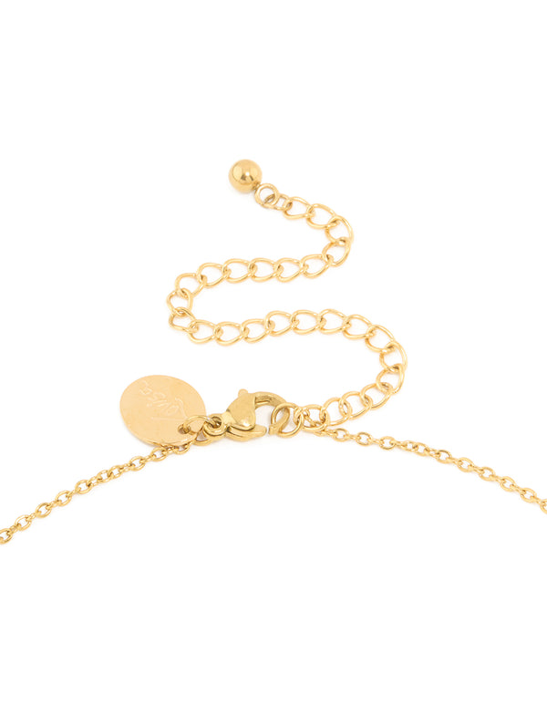 Waterproof Gold Plated Stainless Steel Large Bubble Letter C Necklace