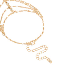 Gold Diamante Layered Hand Chain - link has visual effect only