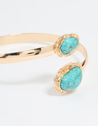 Gold Turquoise Stone Arm Cuff - link has visual effect only