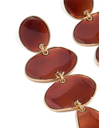 Gold Brown Organic Shape Drop Earrings - link has visual effect only