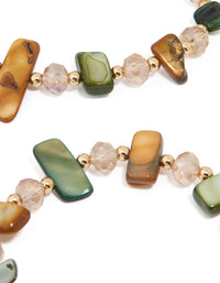 Neutral Beaded & Genuine Shell Stretch Bracelets 3-Pack - link has visual effect only