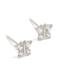 14K White Gold Cubic Zirconia Butterfly Piercing Stud - link has visual effect only