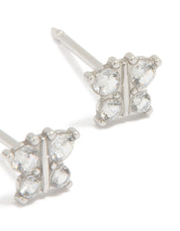 14K White Gold Cubic Zirconia Butterfly Piercing Stud - link has visual effect only