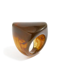 Dark Brown Acrylic Large Obtuse Ring - link has visual effect only