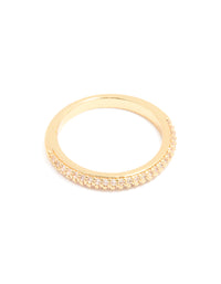 Gold Plated Cubic Zirconia Band Rings 3-Pack - link has visual effect only