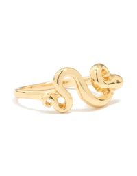 Gold Plated Swirl Loop Ring - link has visual effect only