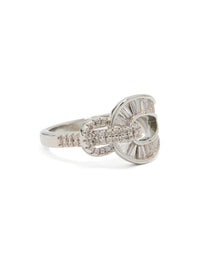 Silver Cubic Zirconia Knot Ring - link has visual effect only