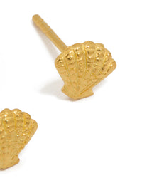 Gold Plated Sterling Silver Shell Earrings - link has visual effect only