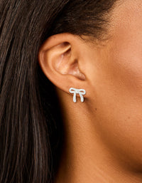 Waterproof Stainless Steel Enamel Bow Earrings Made From Stainless Steel - link has visual effect only