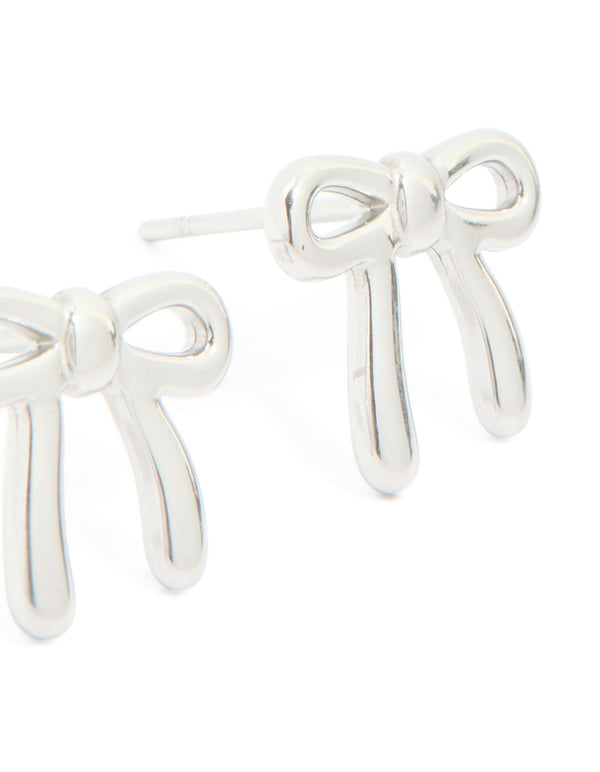 Waterproof Stainless Steel Enamel Bow Earrings Made From Stainless Steel
