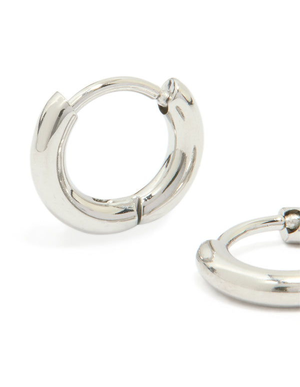 Waterproof Stainless Steel Clicker Hoop Earrings