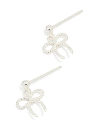 Sterling Silver Bow Drop Earrings - link has visual effect only