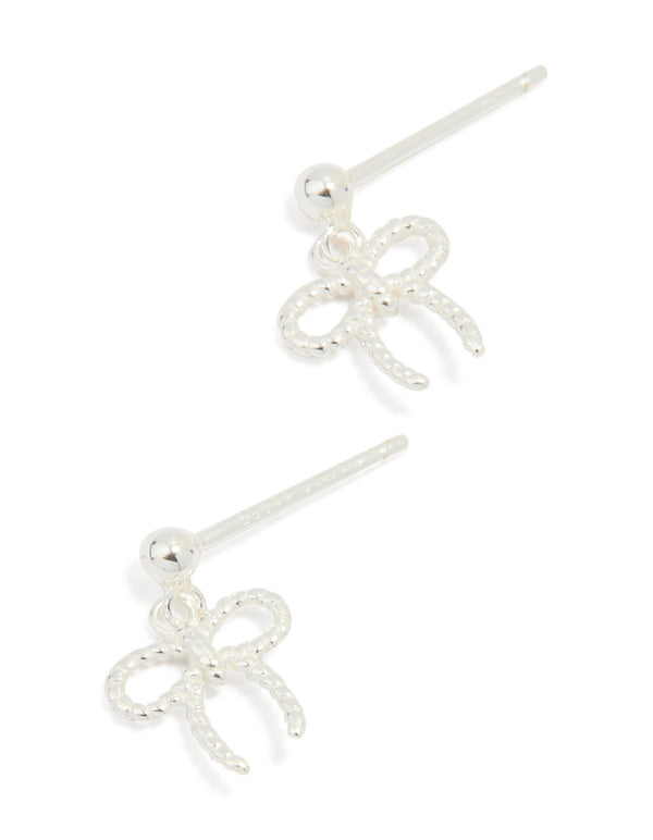 Sterling Silver Bow Drop Earrings