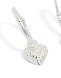 Sterling Silver Heart Huggie Earrings - link has visual effect only
