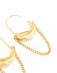 Waterproof Gold Plated Stainless Steel Chain Hoop Earrings - link has visual effect only