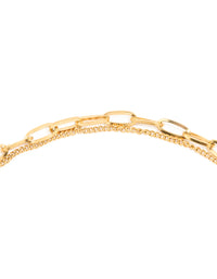 Waterproof Gold Plated Stainless Steel Molten Pendant Layered Necklace - link has visual effect only