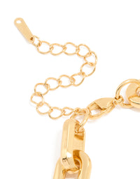 Waterproof Gold Plated Stainless Steel Paperclip Large Chain Bracelet - link has visual effect only