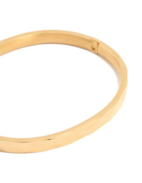 Waterproof Gold Plated Stainless Steel Hammered Hinged Bangle - link has visual effect only