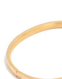 Waterproof Gold Plated Stainless Steel Hammered Hinged Bangle - link has visual effect only