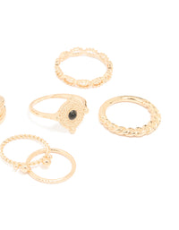Gold Textured Mixed Rings 6-Pack - link has visual effect only