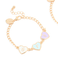 Kids Gold Pastel Best Friends Charm Bracelets 2-Pack - link has visual effect only