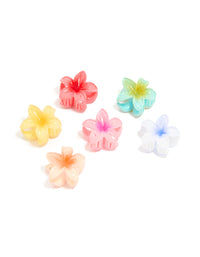 Kids Bright Smooth Frangipani Hair Claw Clips 6-Pack - link has visual effect only