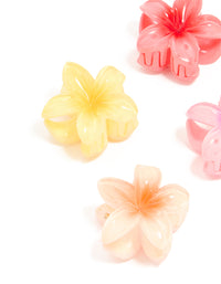 Kids Bright Smooth Frangipani Hair Claw Clips 6-Pack - link has visual effect only