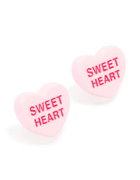 Acrylic Candy 'Sweet Heart' Stud Earrings - link has visual effect only