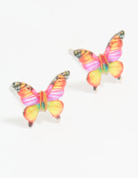 Multicoloured Acrylic Butterfly Stud Earrings - link has visual effect only