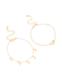 Gold Moon Celestial Bracelets 2-Pack - link has visual effect only