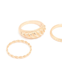 Gold Ribbed & Twisted Rings 3-Pack - link has visual effect only