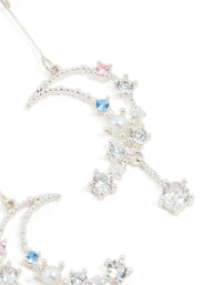 Silver Plated Moon Drop Earrings - link has visual effect only