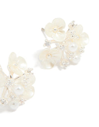 Silver Plated Acrylic Flower Cluster Earrings - link has visual effect only