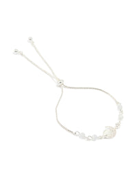 Silver Plated Cubic Zirconia & Rose Quartz Celestial Toggle Bracelet - link has visual effect only